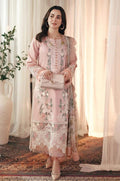 3-Piece Lawn Embroidered Pink Suit - Unstitched
