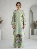2-Piece Printed Green Lawn Kurta Set - Stitched