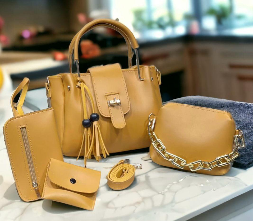 Premium Leather 4-Piece Handbag Set