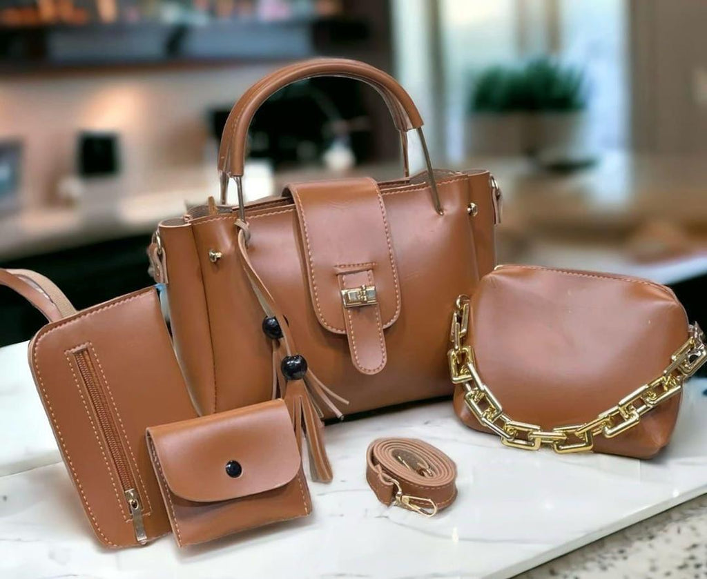Premium Leather 4-Piece Handbag Set