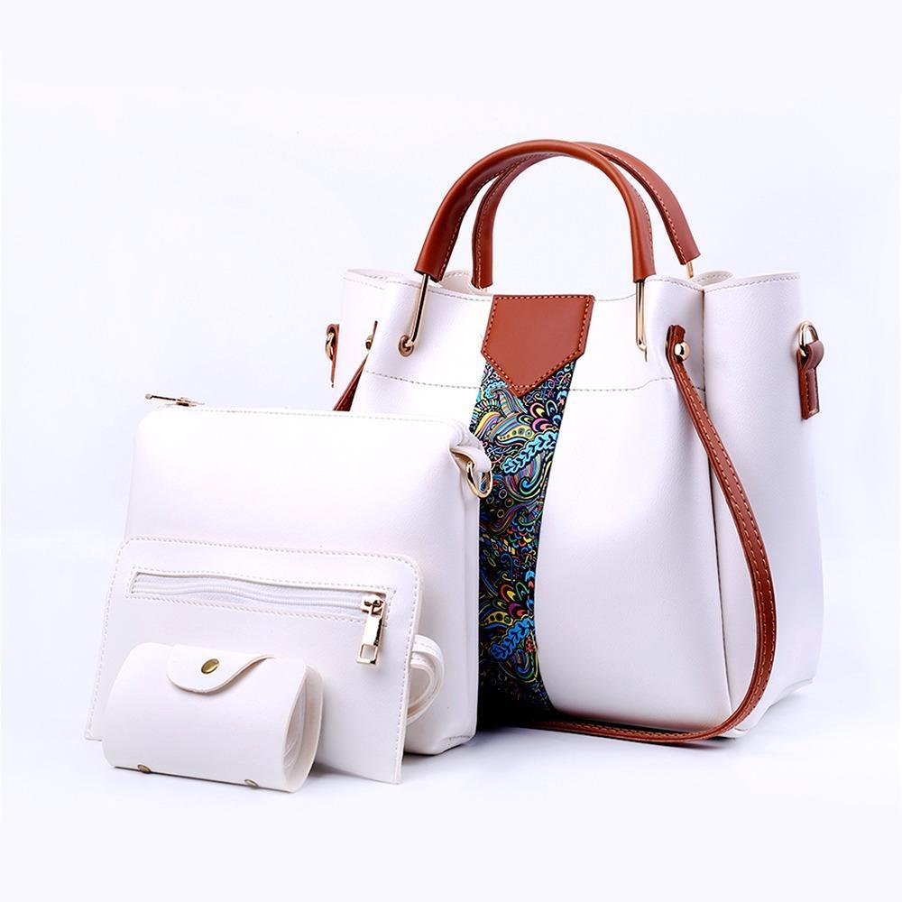Premium Leather 4-Piece Handbag Set