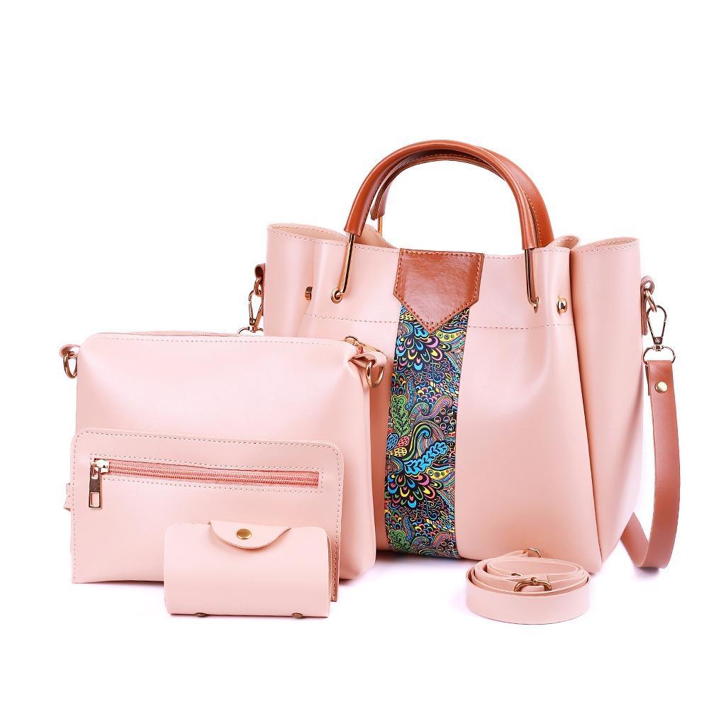 Premium Leather 4-Piece Handbag Set