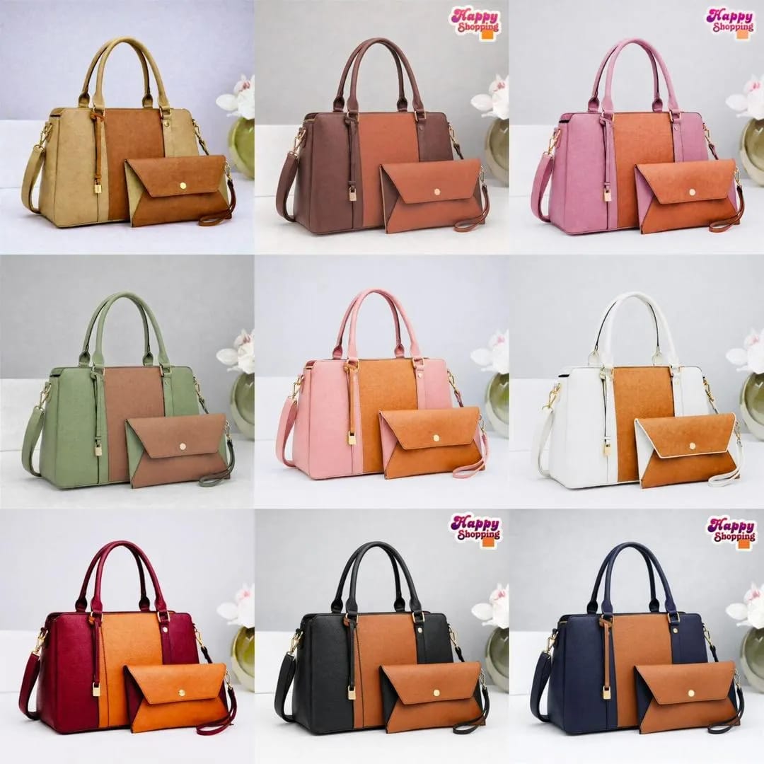 Mustard Leather Handbag Set for Girl's School College